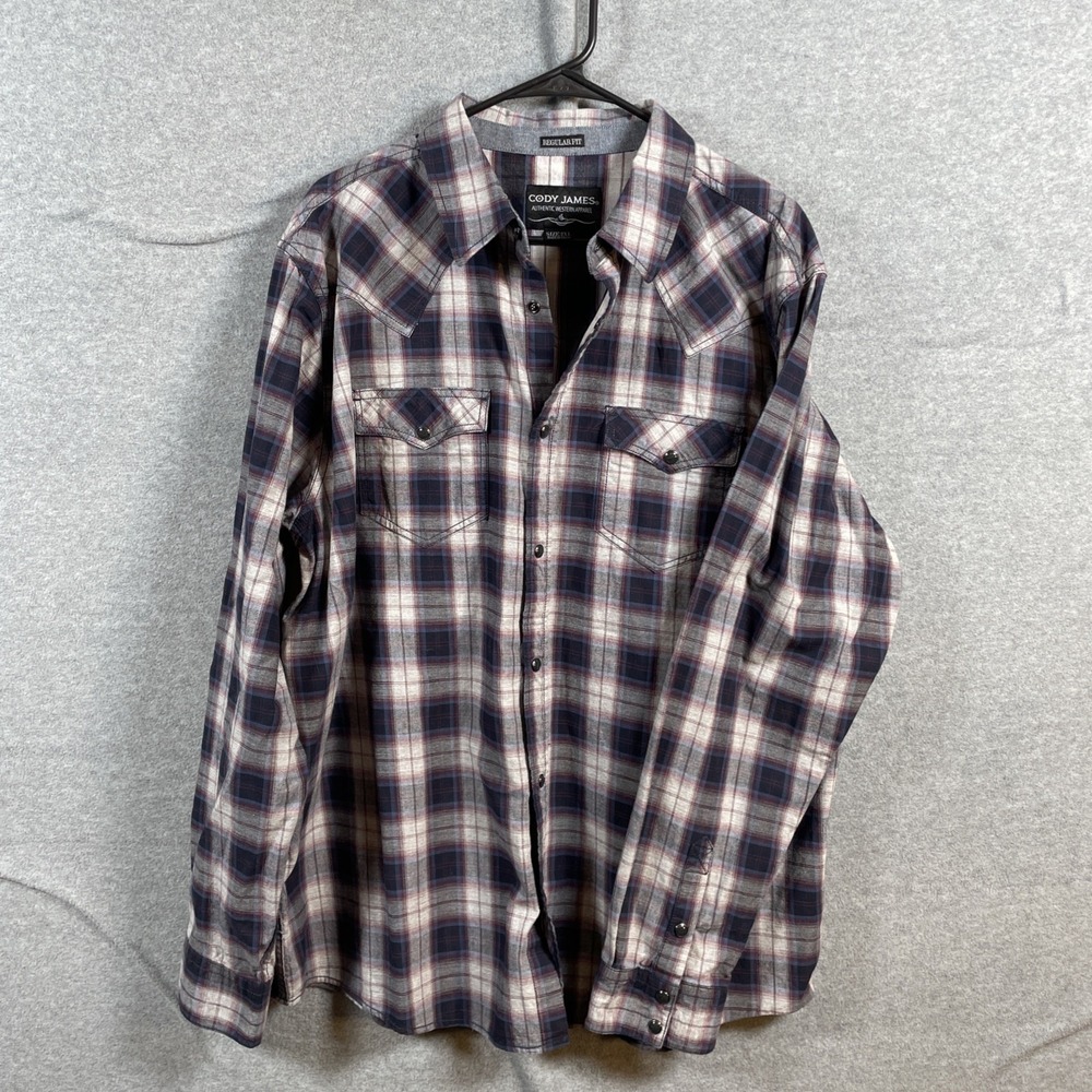 Cody James Shirt Mens 2XL Plaid Cowboy Western Pearl Snap Long Sleeve